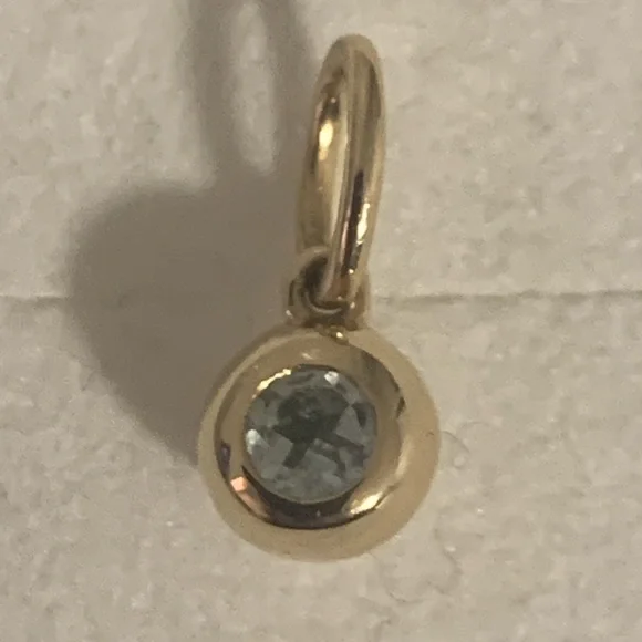 Mejuri 14k Yellow Gold/Aquamarine March Birthstone Sphere Charm - Picture 4 of 11